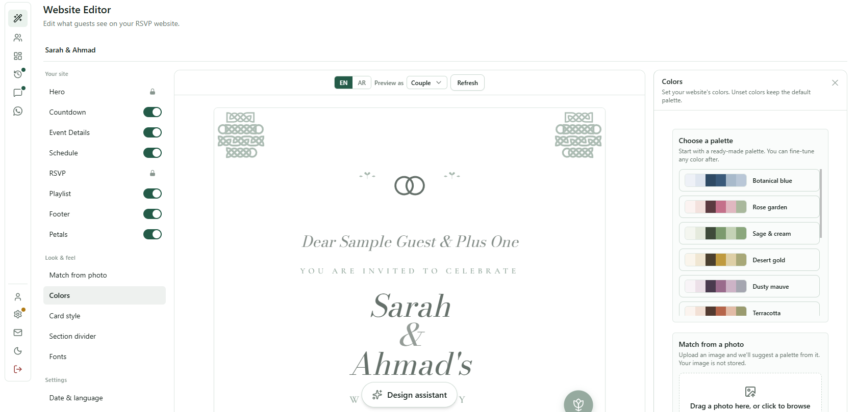 Wedding invitation preview